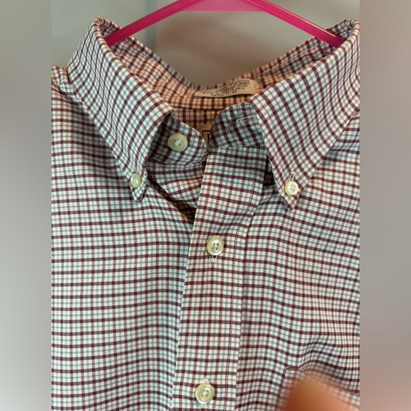 Vtg LL Bean Single Needle Tailoring Button Down Plaid Dress Shirt Sz 17-37 Mens - Picture 10 of 15